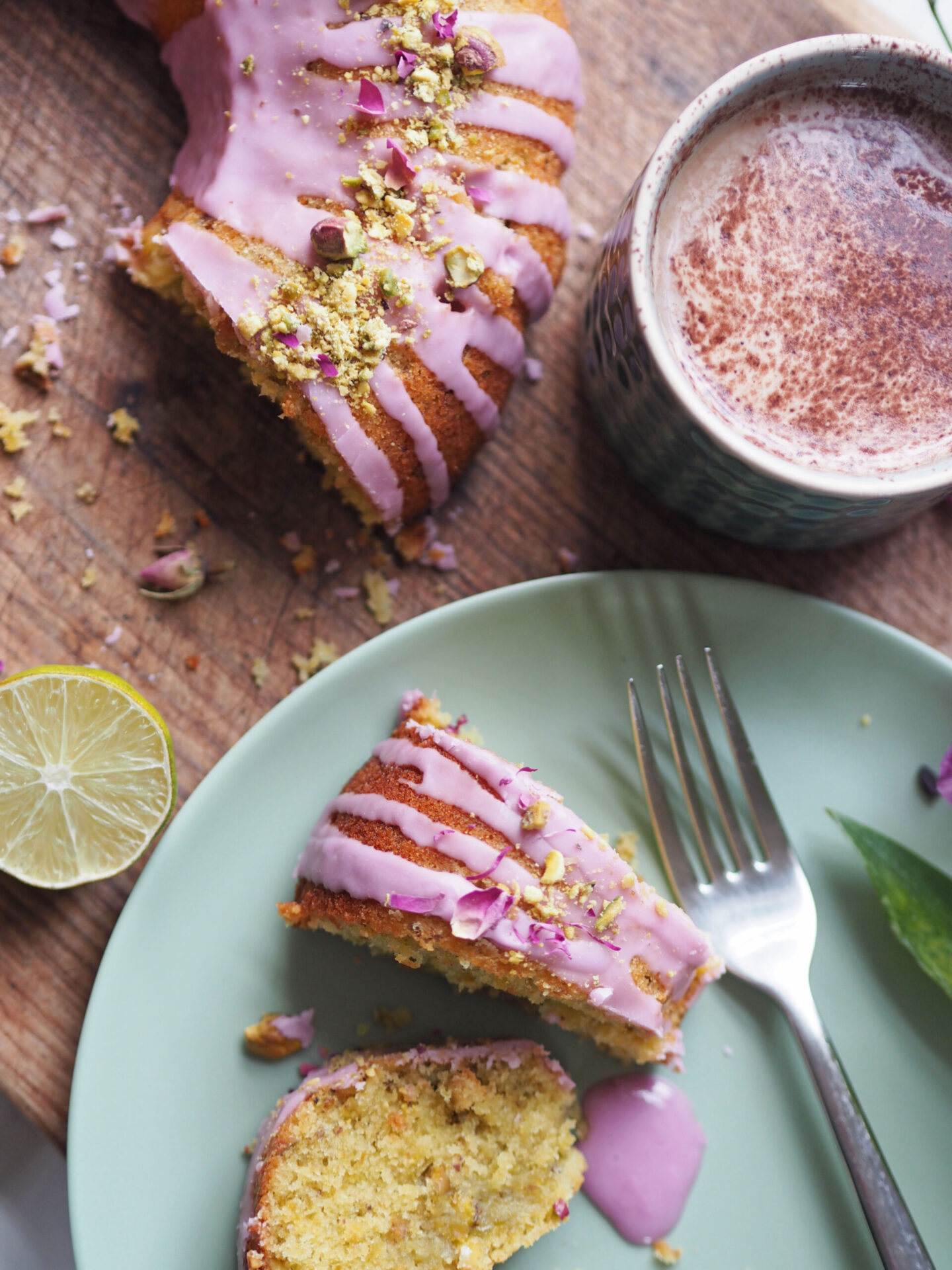 pistachio rose cake