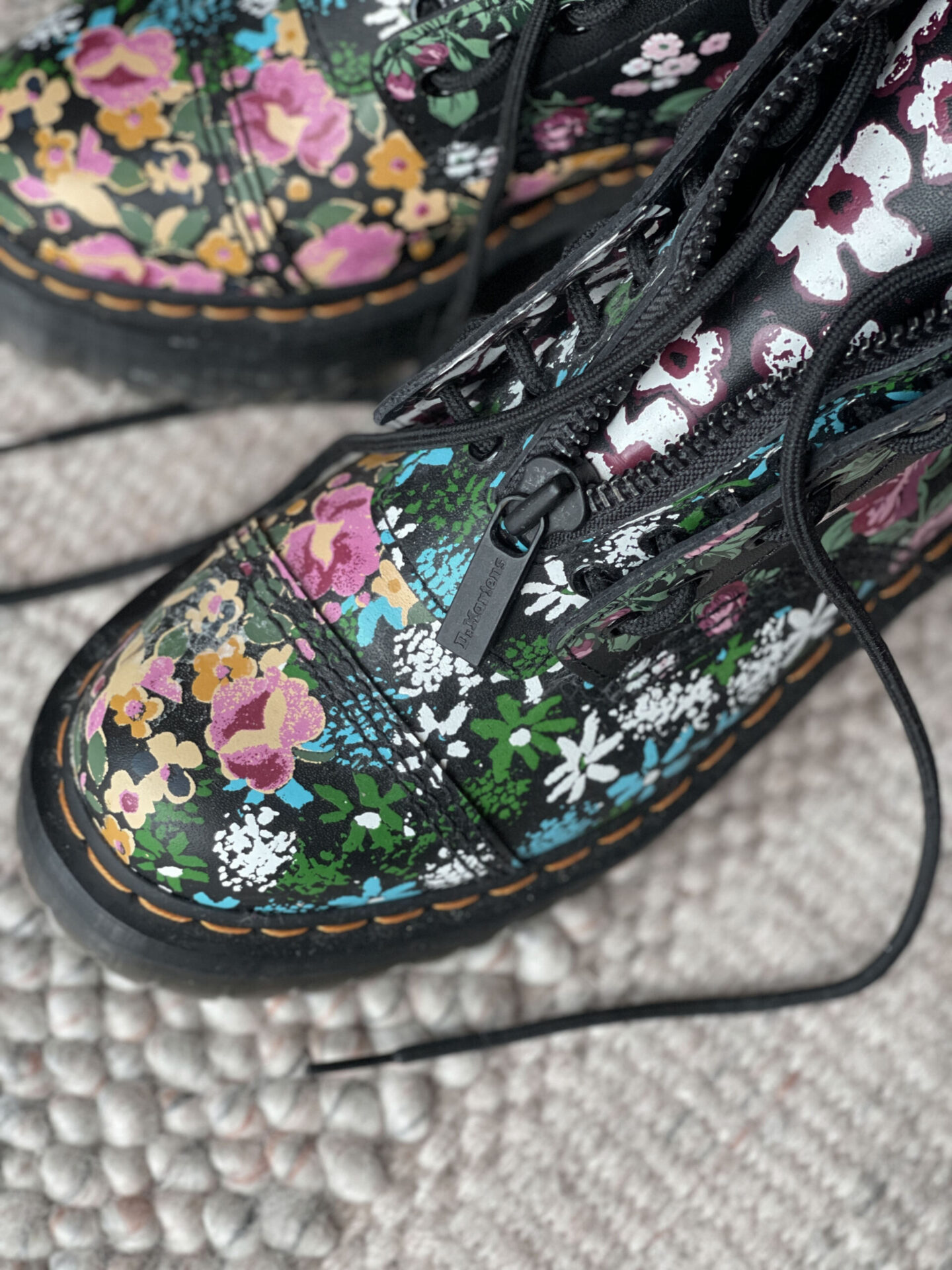 floral dr marten platform boots 