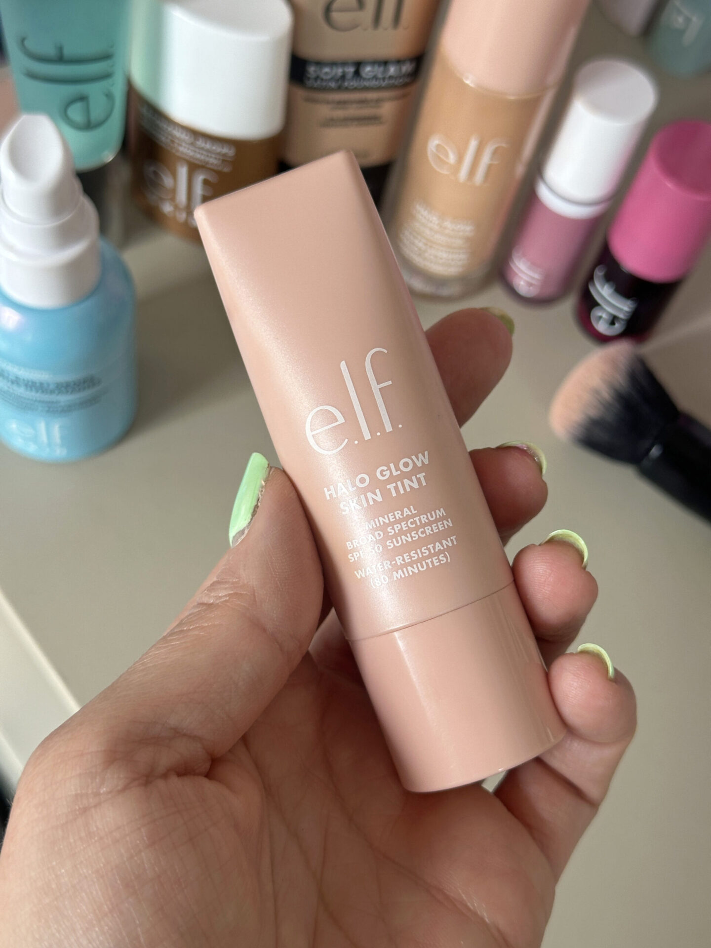 ELF Halo Glow Skin Tint SPF50 review before and after