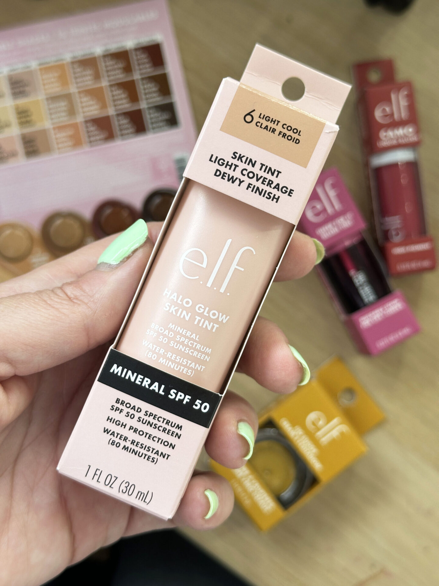 ELF Halo Glow Skin Tint SPF50 review before and after